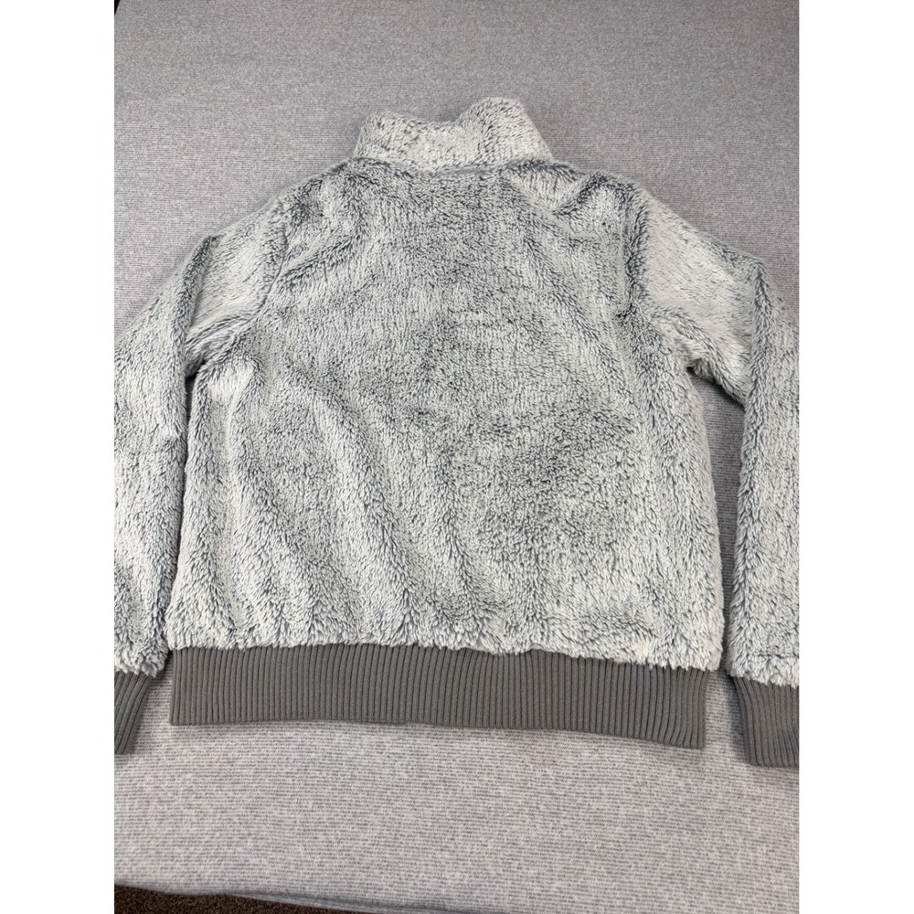 Patagonia Los Gatos Full Zip Fleece Jacket Womens Medium Grey White Bomber Mock - Picture 11 of 13